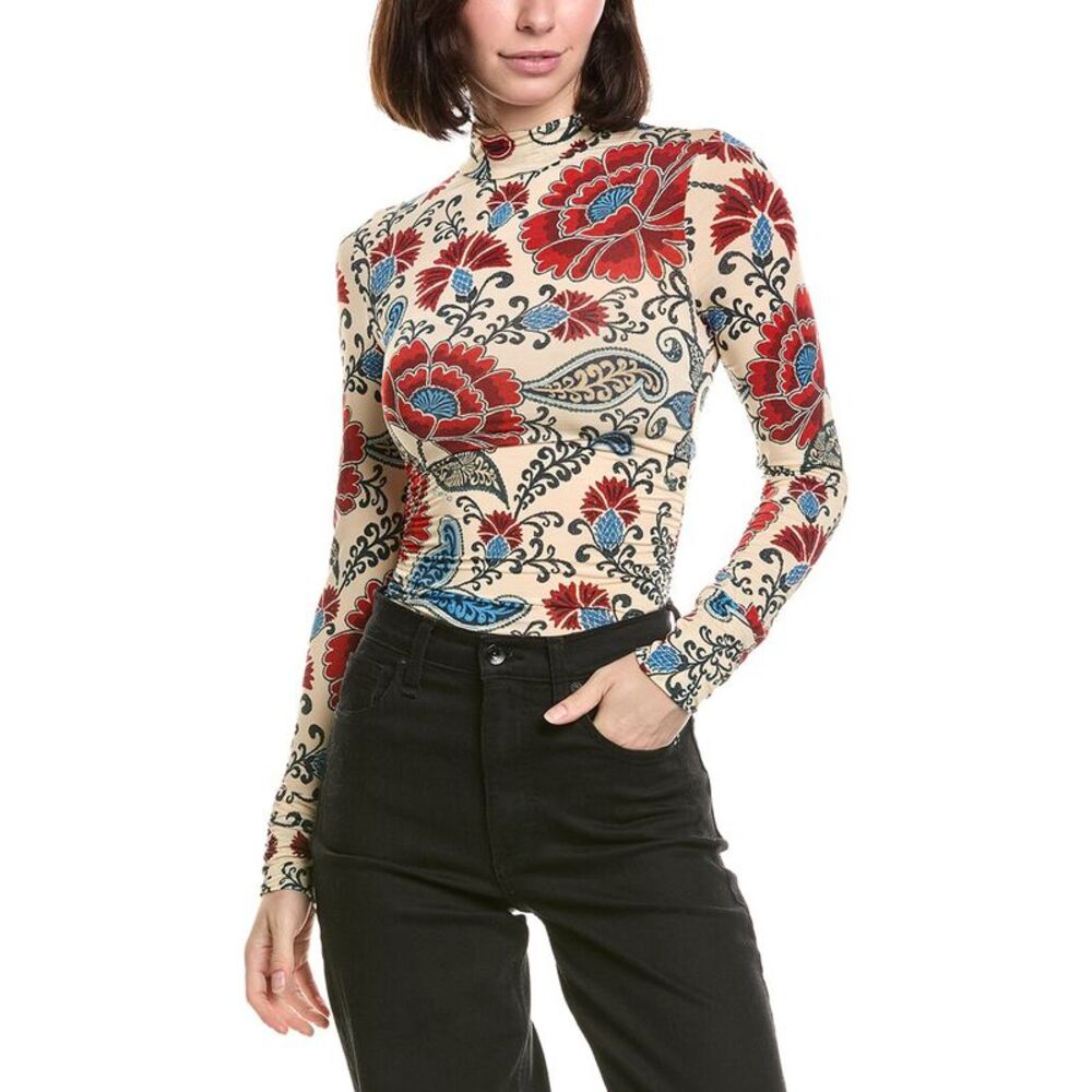 Farm Rio Womens  Francesca Sand Jersey Blouse